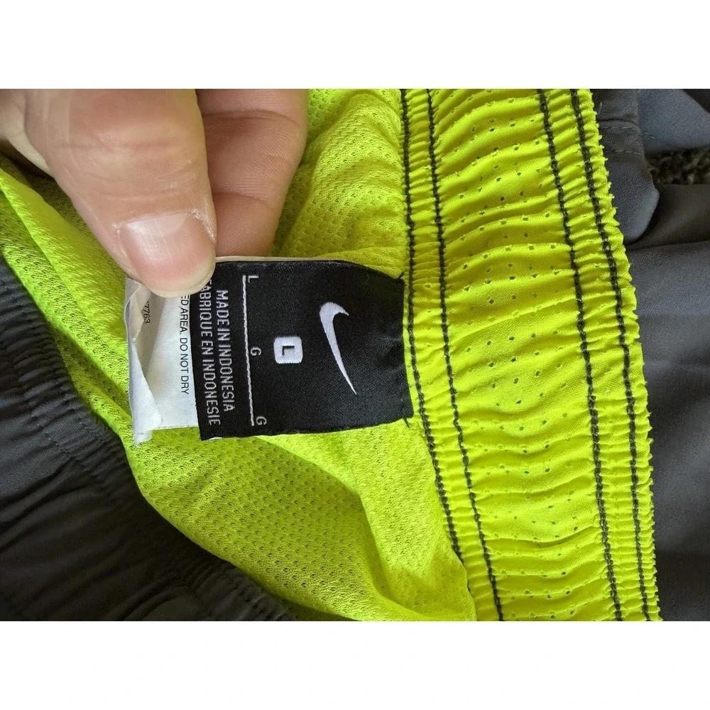 Nike Swim Shorts Mesh Lined Gray‎ Volt Yellow Men's Large